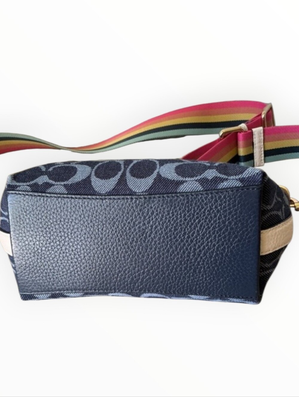 Coach Denim Crossbody Bag in Signature Jacquard- EUC - Picture 5 of 7